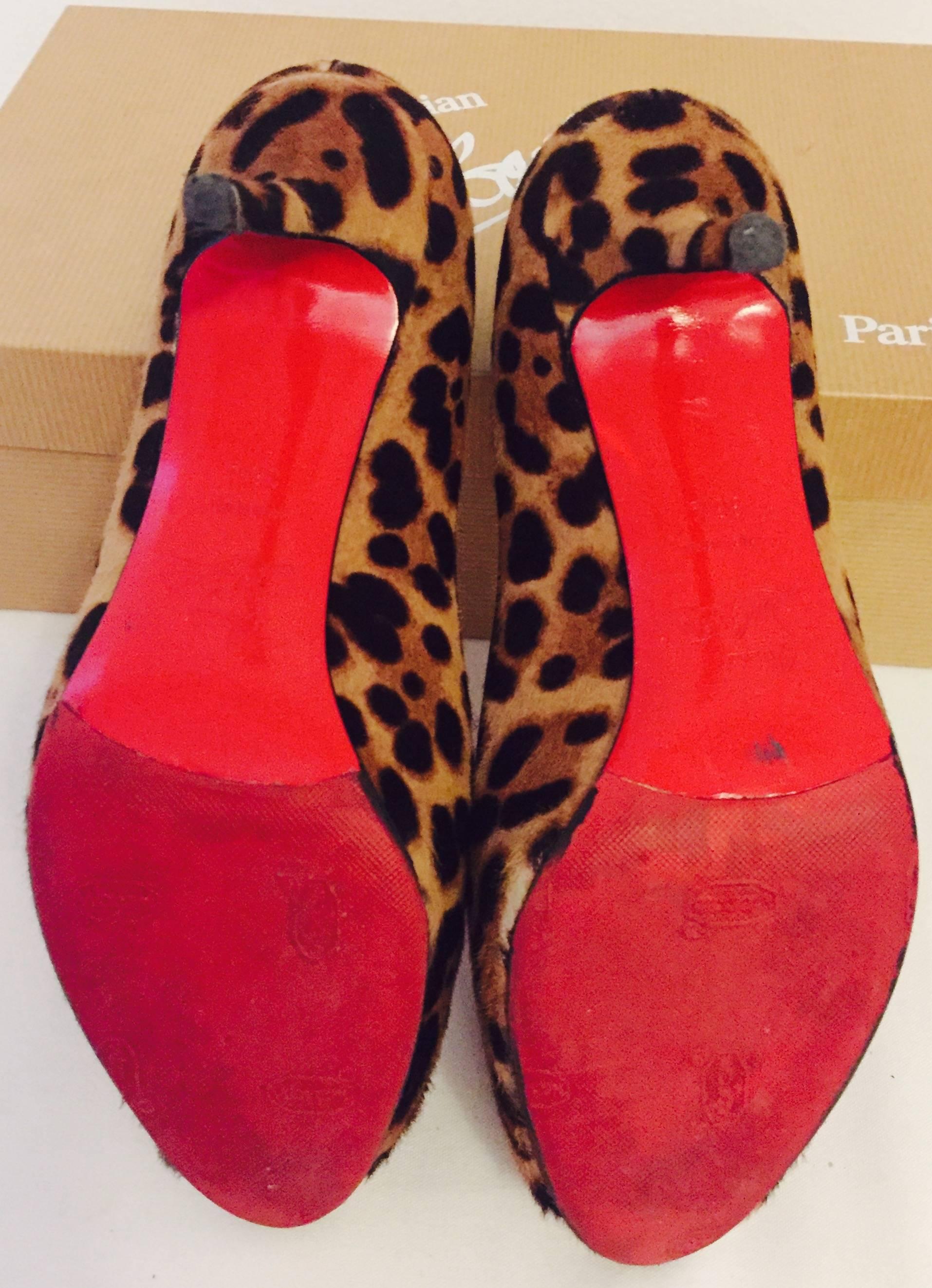 Women's Luxurious Louboutin Printed Pony Hair & Peep Toe Heels Sexy and Glamorous