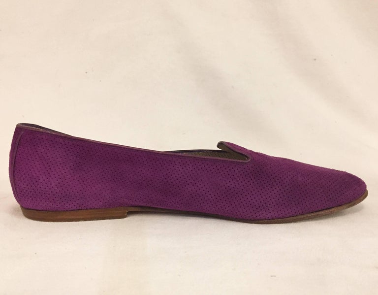 Compelling Chanel Violet Suede Loafers With Small CC on Top For Sale at ...