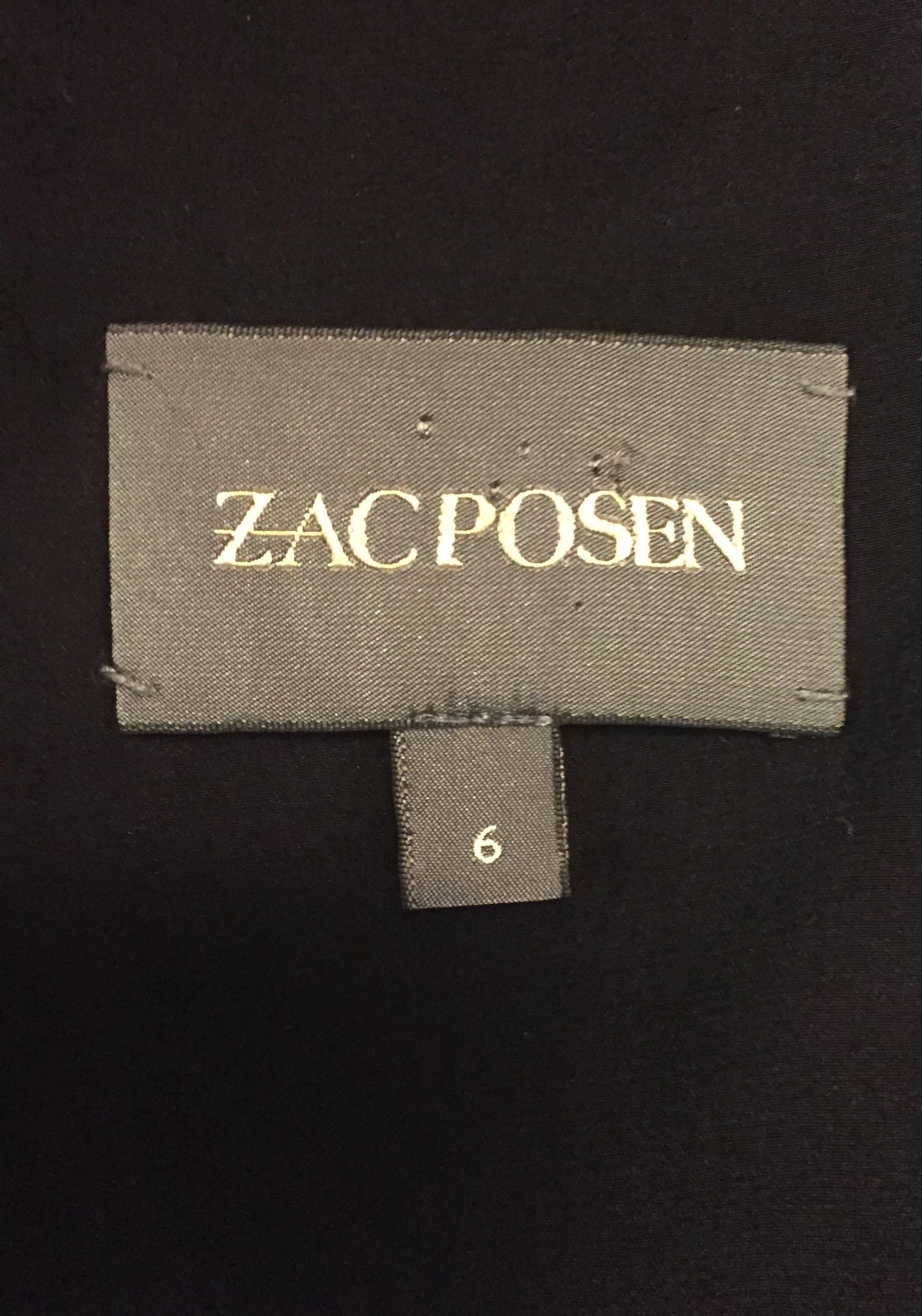 Women's Sensational Zac Posen Grey Herringbone Pattern Cap Sleeve Dress For Sale