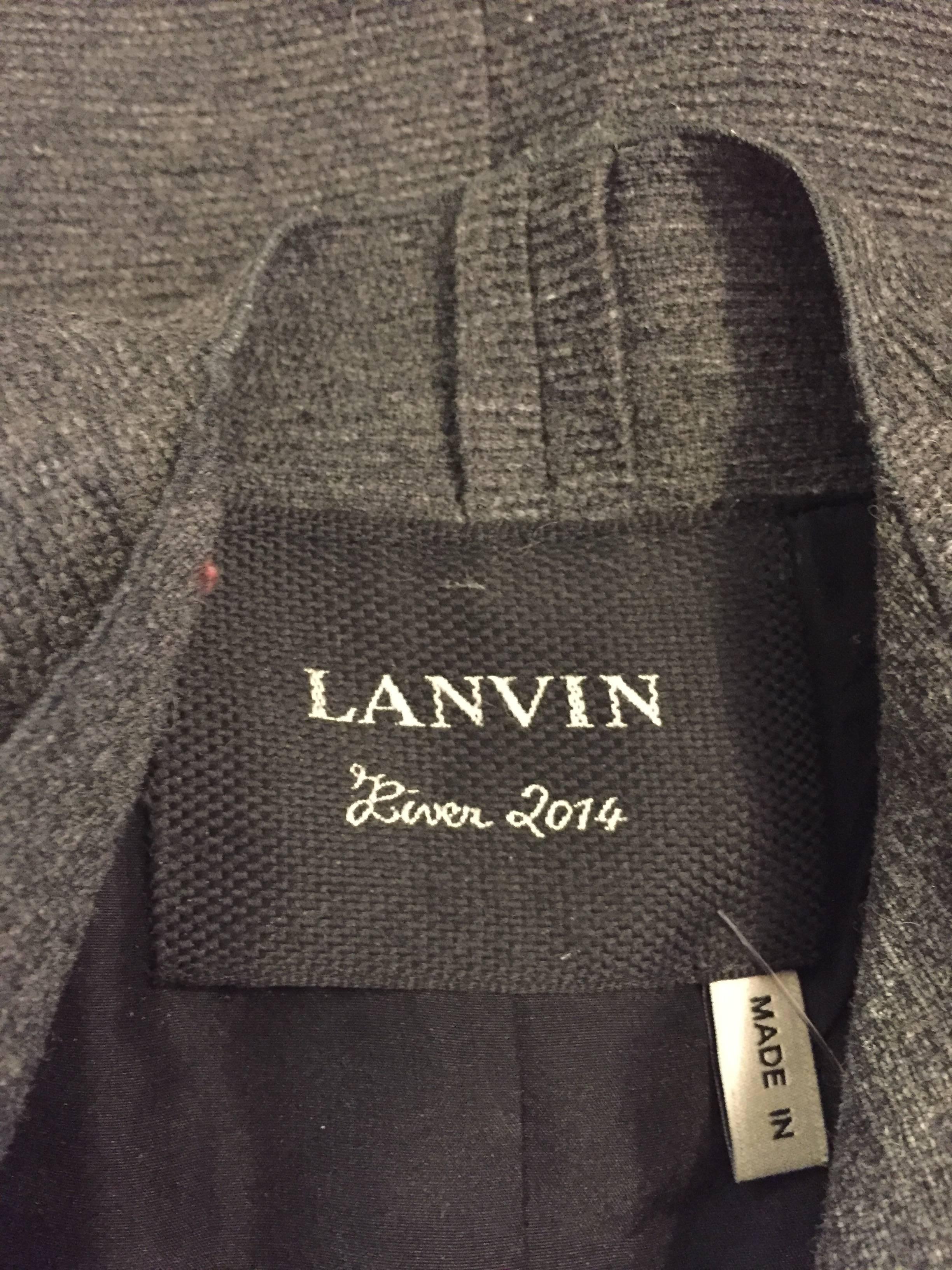 Women's Luscious Lanvin Grey Flirty Jacket with Ruffles & Long Sleeves a True Heritage