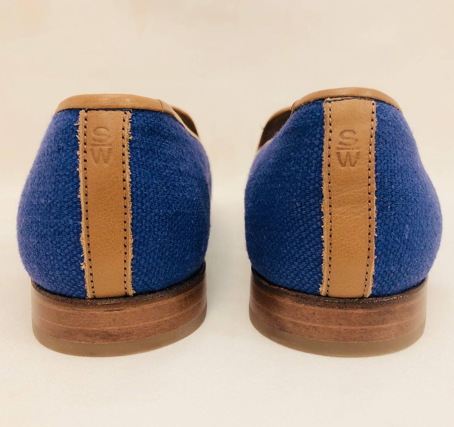 Women's Sublime Stubbs & Wootton Royal Blue Needlepoint Parrot Slippers 