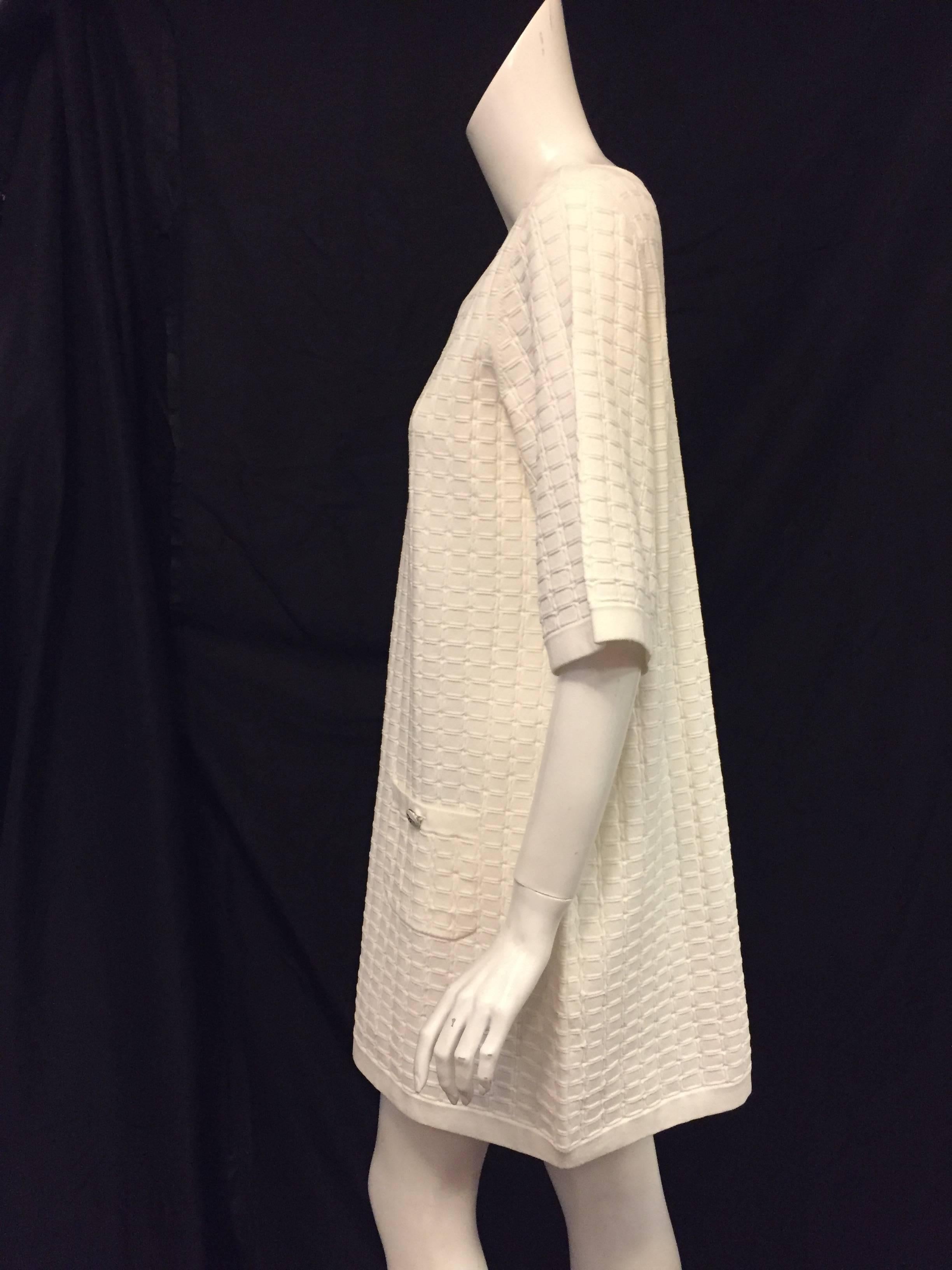 Chanel Cruise Collection White Cotton Blend Dress 1