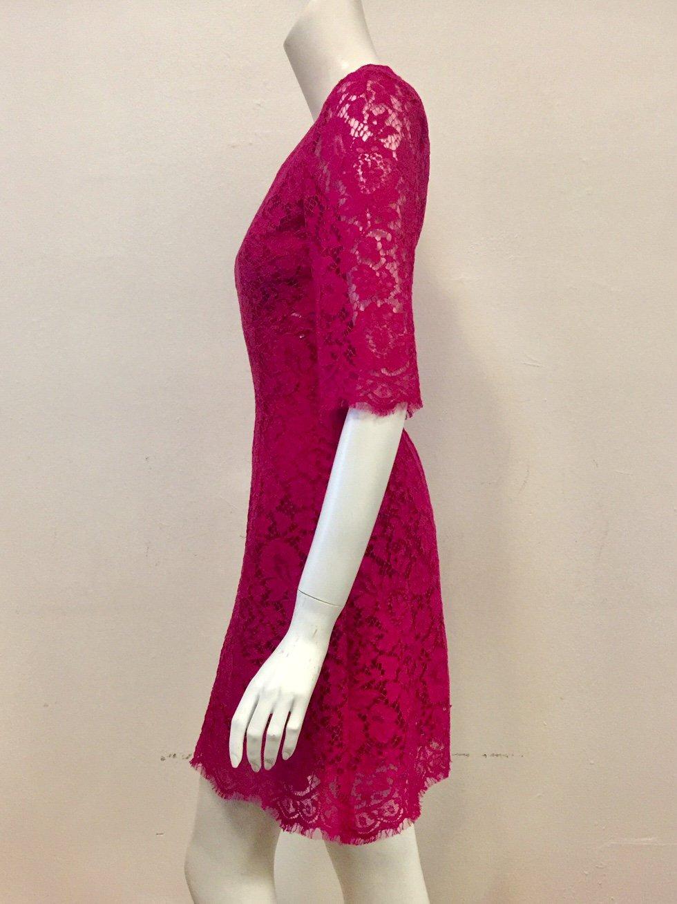 dolce and gabbana pink lace dress