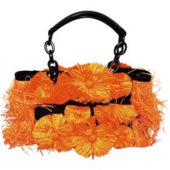 Blumarine Fancy Bag in Orange Raffia from 2012 Spring/Summer Collection 