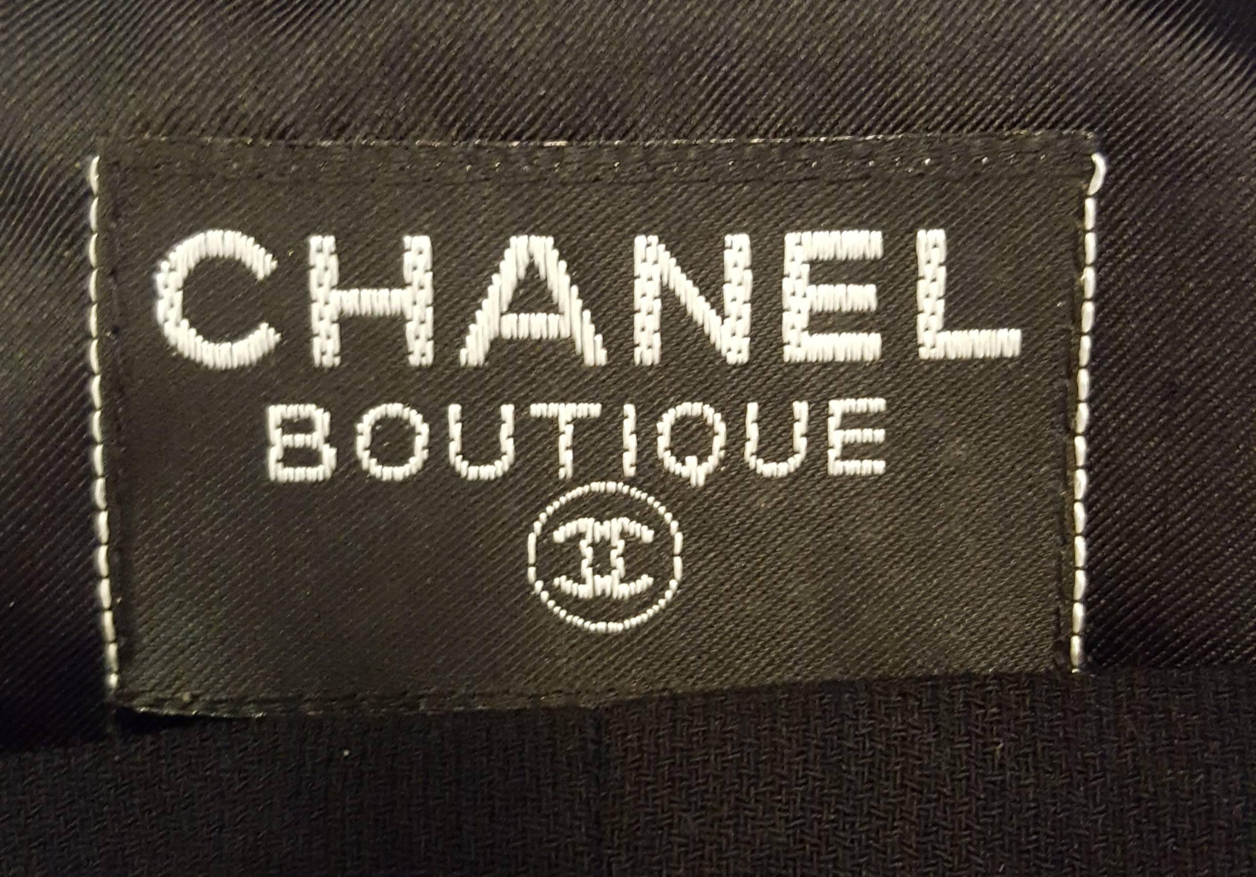 Chanel Long Dress with Black Crystal Gripoix Straps   For Sale 2