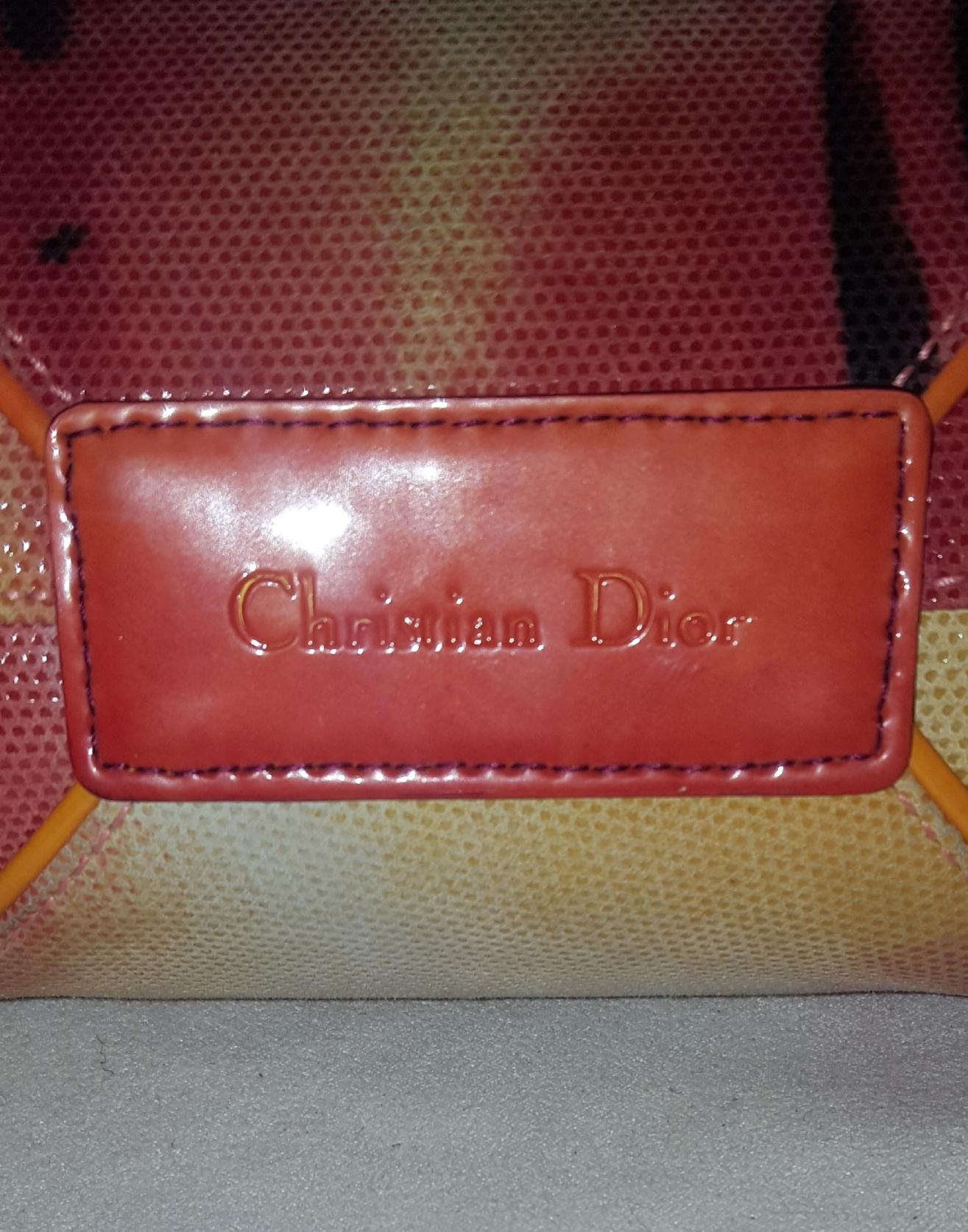 Women's Christian Dior Orange Multi Color Leather Shoulder Bag For Sale