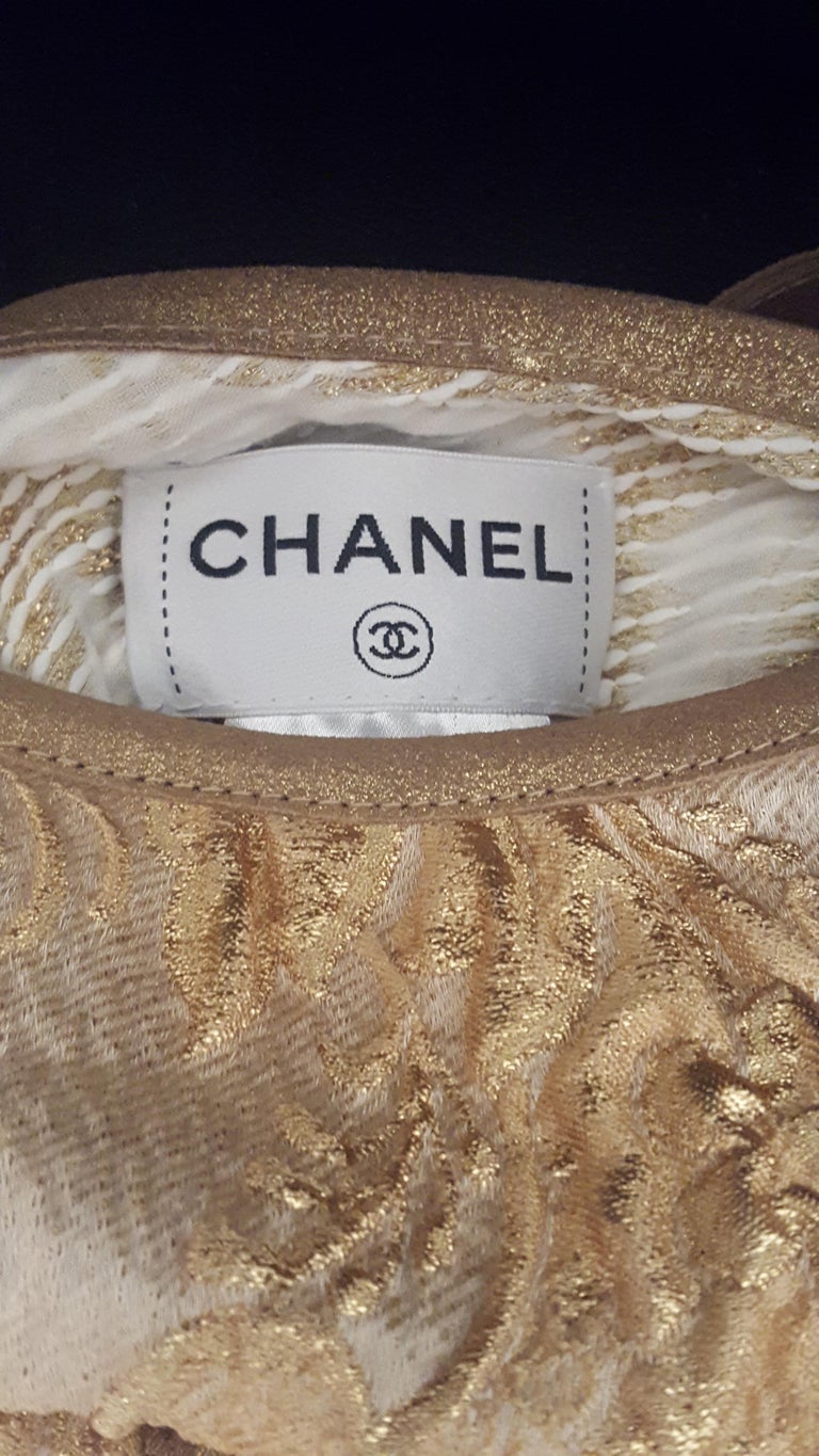 Chanel Runway Beige and Gold Tone Brocade 2013 Cruise Versailles ...