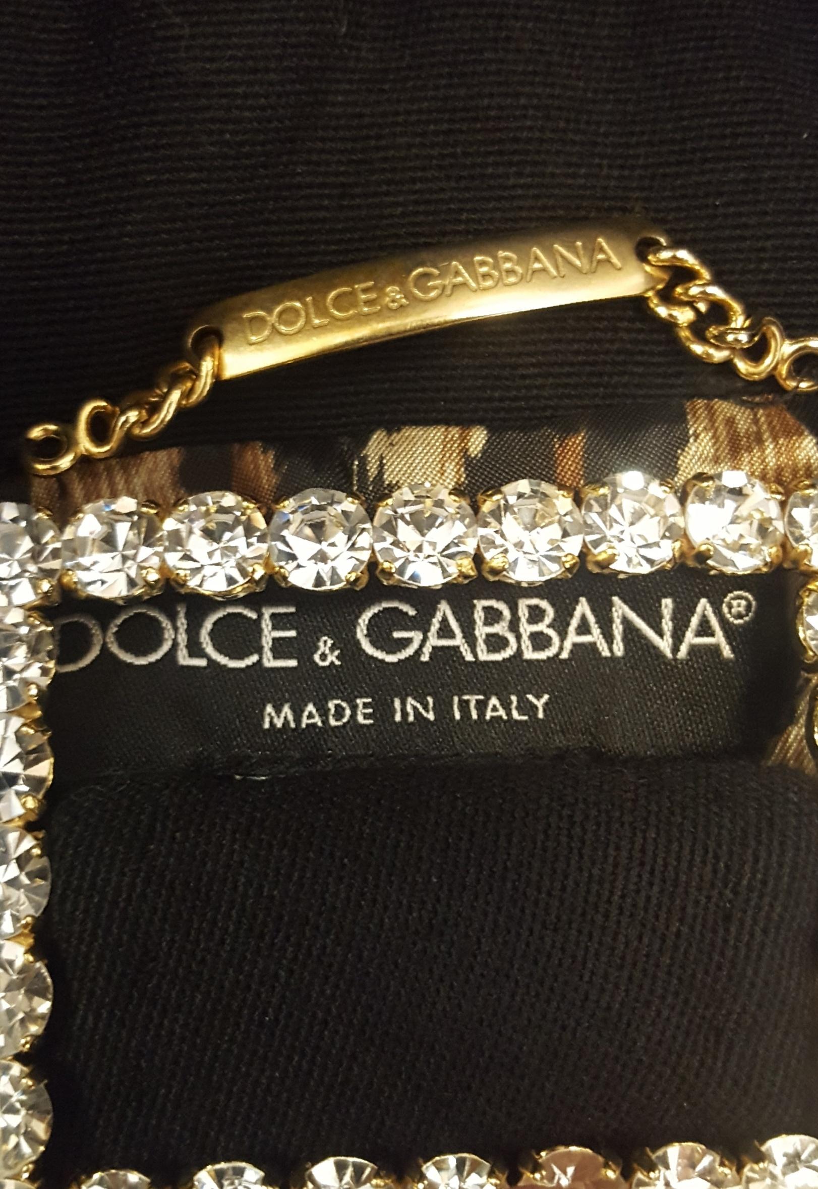 Dolce & Gabbana Black Wool 2001 Runway Collection Crystal Adorned Coat 4