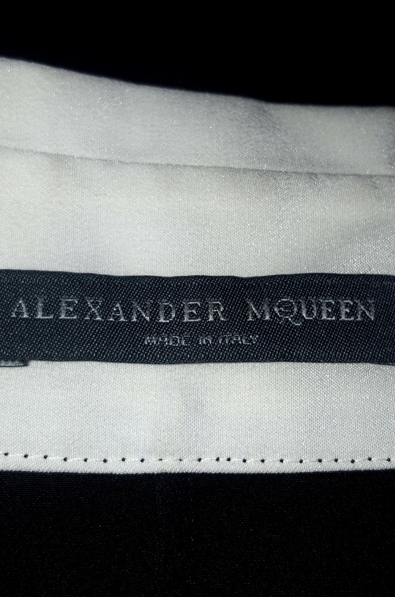 Black Alexander McQueen Ebony & Ivory Silk Shirt Dress 44 EU For Sale