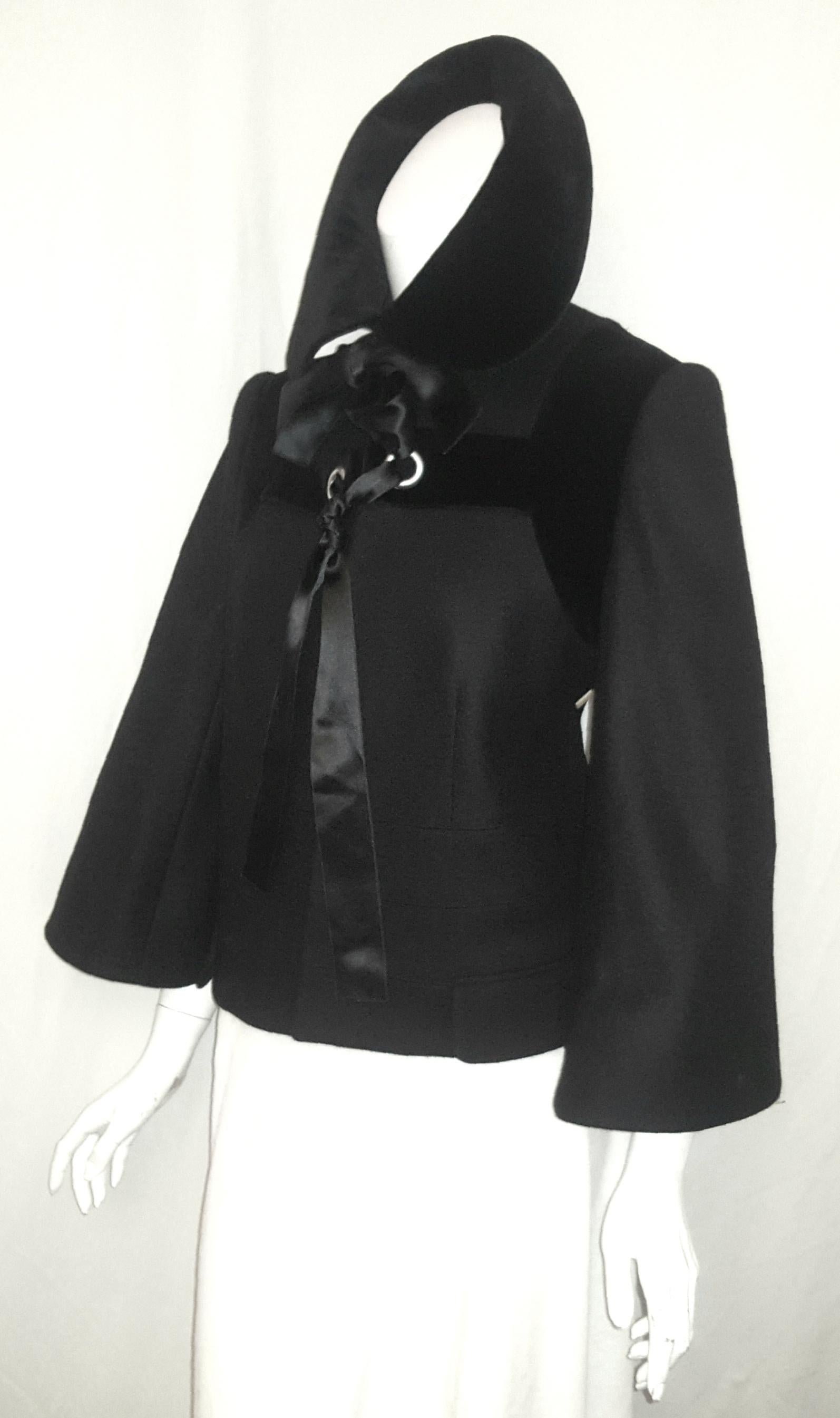 Women's Alexander McQueen Black Wool  Bell Sleeve Jacket  For Sale