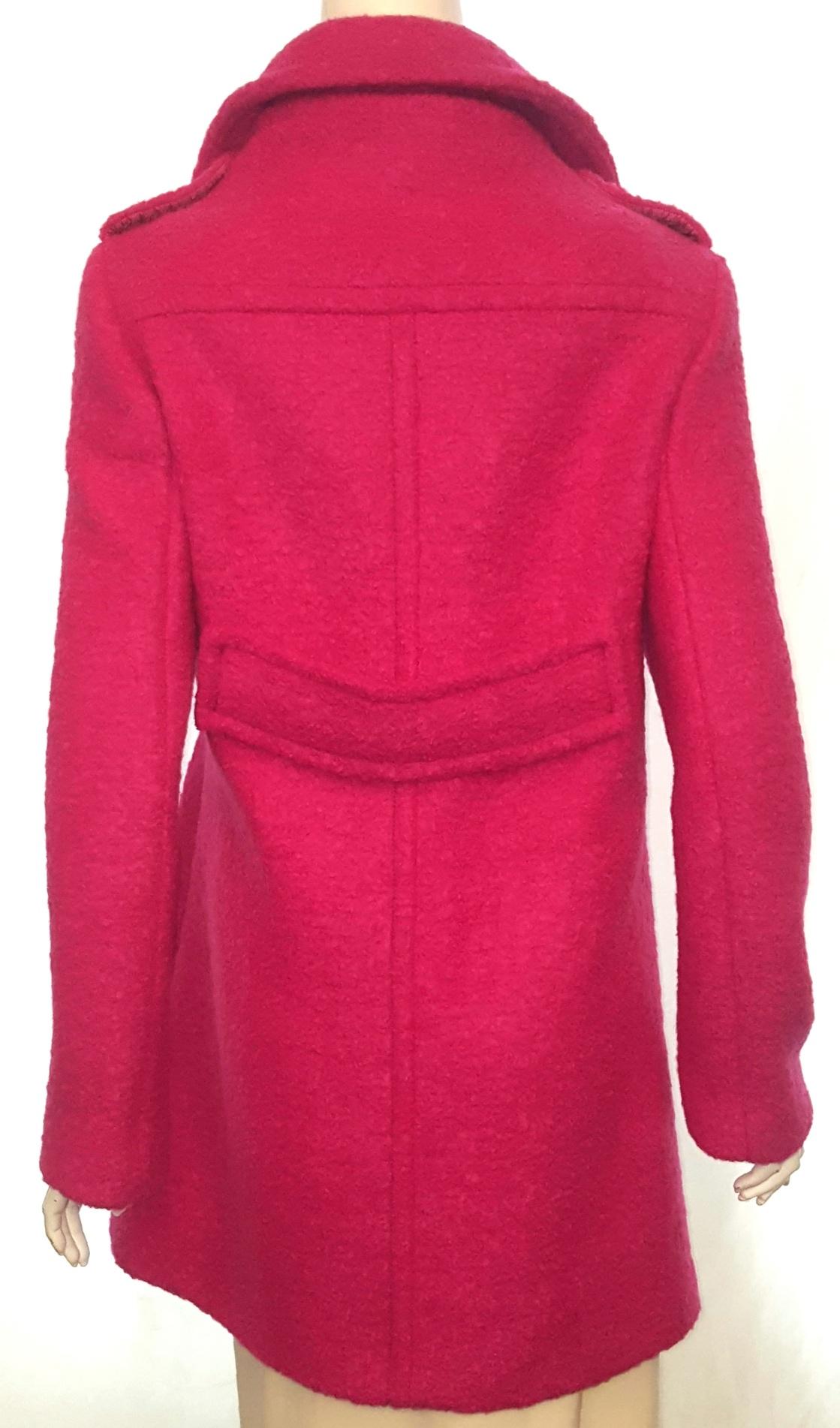 Pedigree Prada Fuschia Wool/Mohair Double Breasted Coat In Excellent Condition In Palm Beach, FL