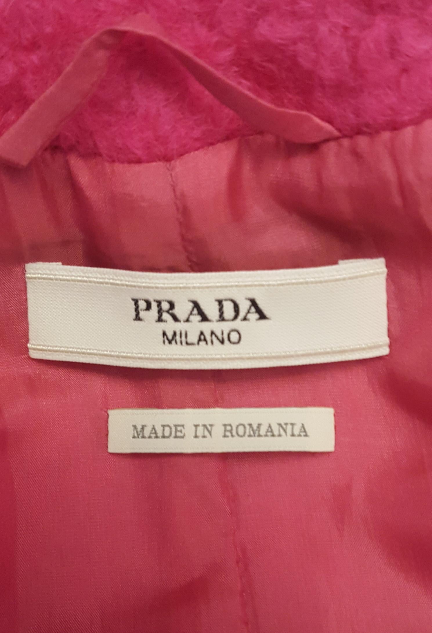 Women's Pedigree Prada Fuschia Wool/Mohair Double Breasted Coat