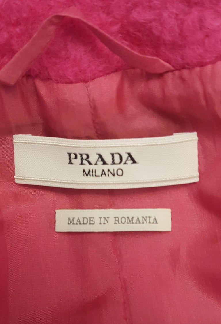 Pedigree Prada Fuschia Wool/Mohair Double Breasted Coat at 1stDibs ...