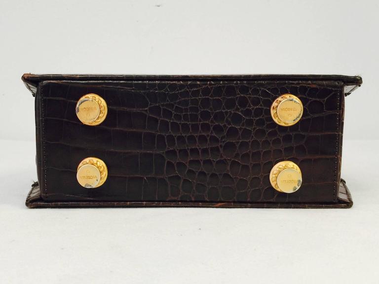 Vincenza Crocodile Embossed Leather Bag at 1stDibs