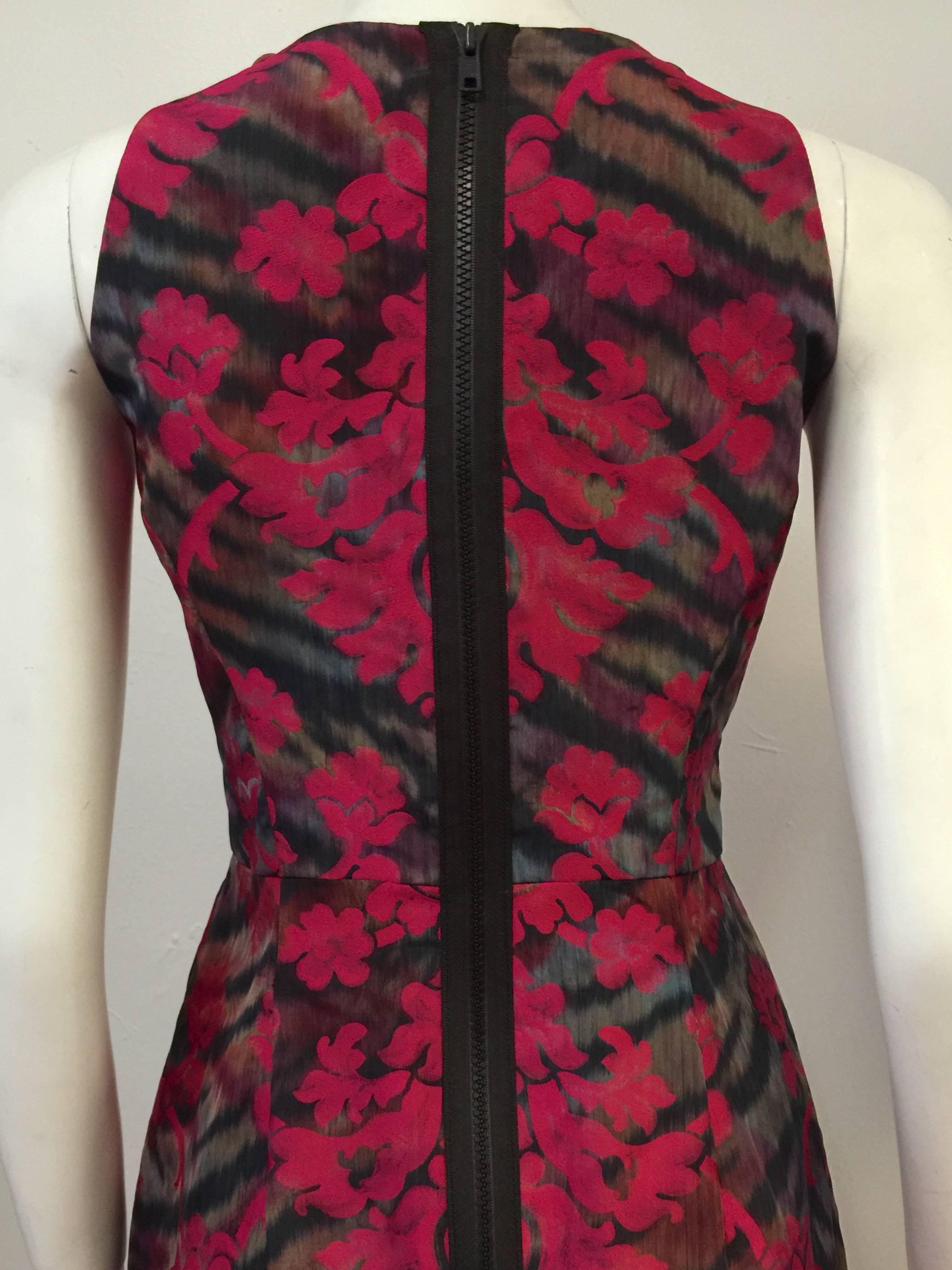 New Fiandaca Couturier Floral Silk Blend Sleeveless Shift Dress For Sale 1