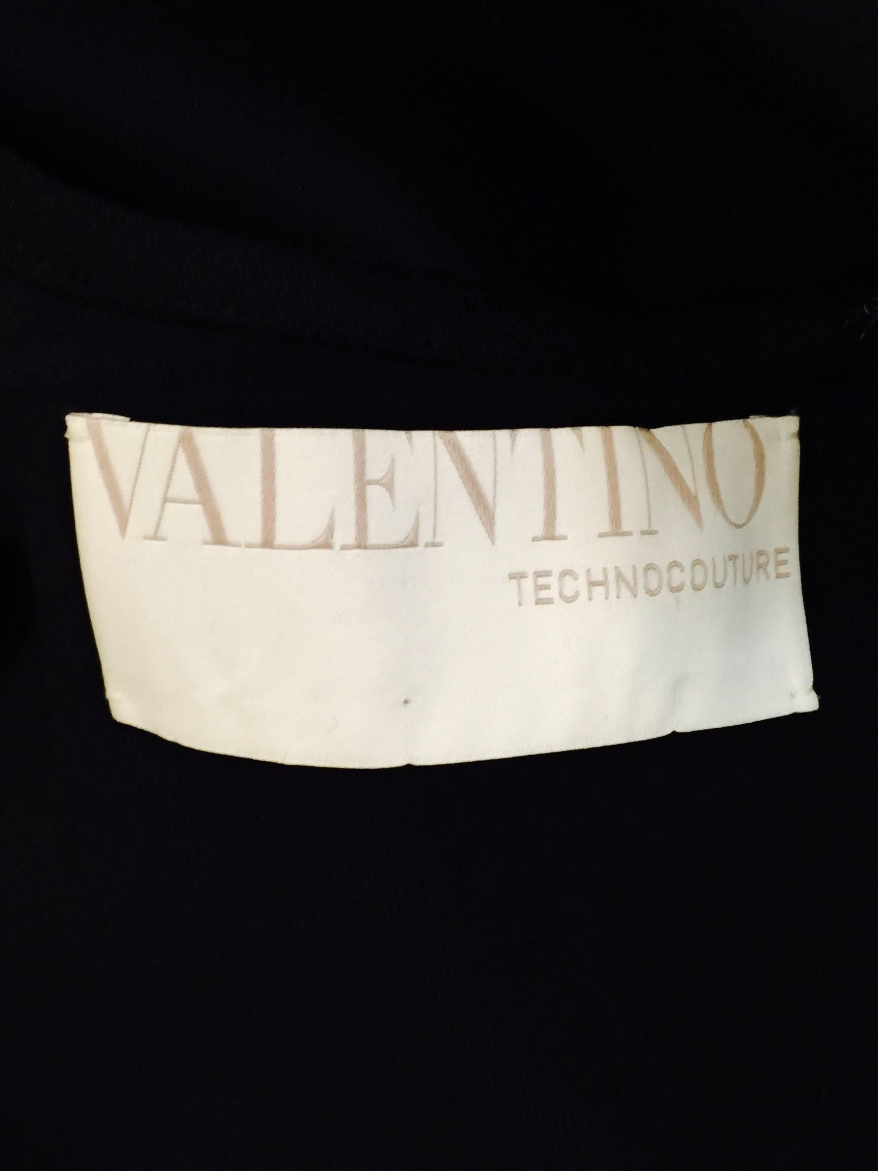 Valentino Technocouture Black Sheath With Ruffle Cap Sleeve For Sale 2