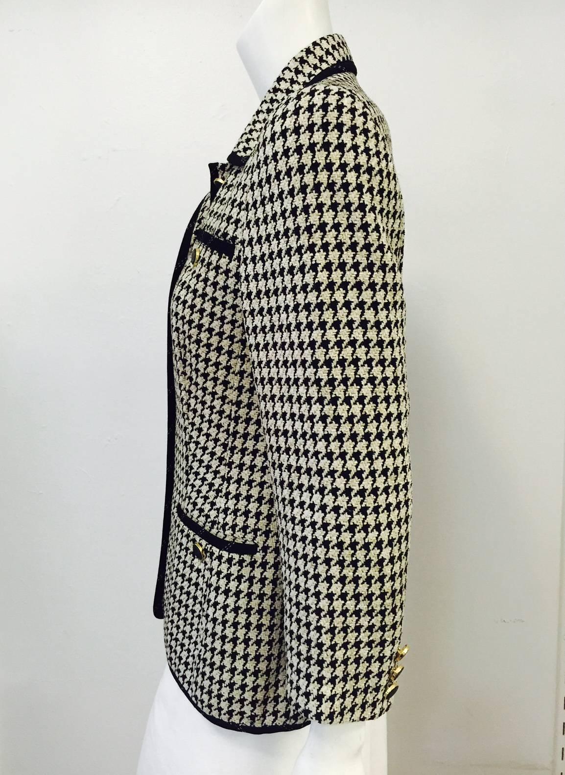 Women's 1990s Escada by Margaretha Ley Houndstooth Chenille Jacket  For Sale