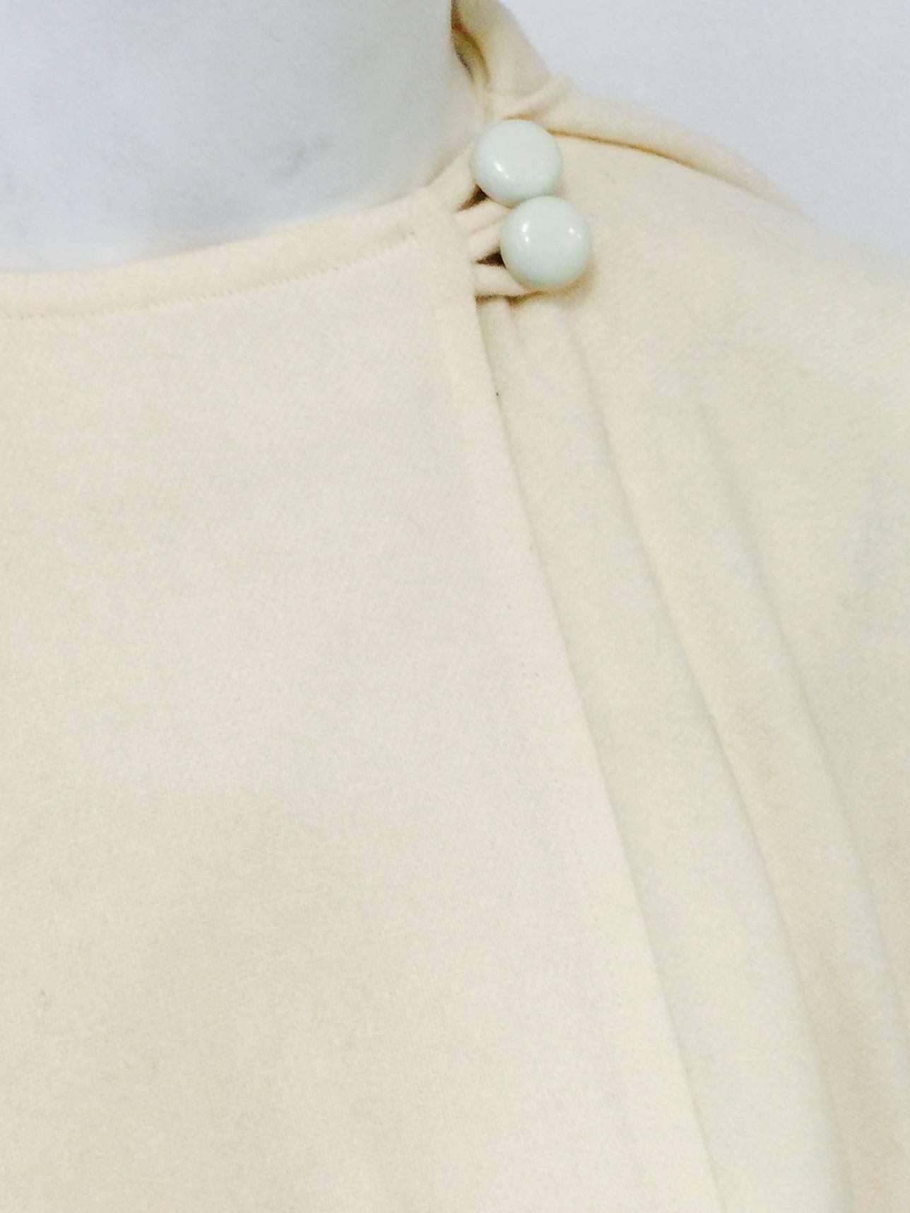 Women's Yeohlee Ivory 100% Wool Hooded Wrap Coat 