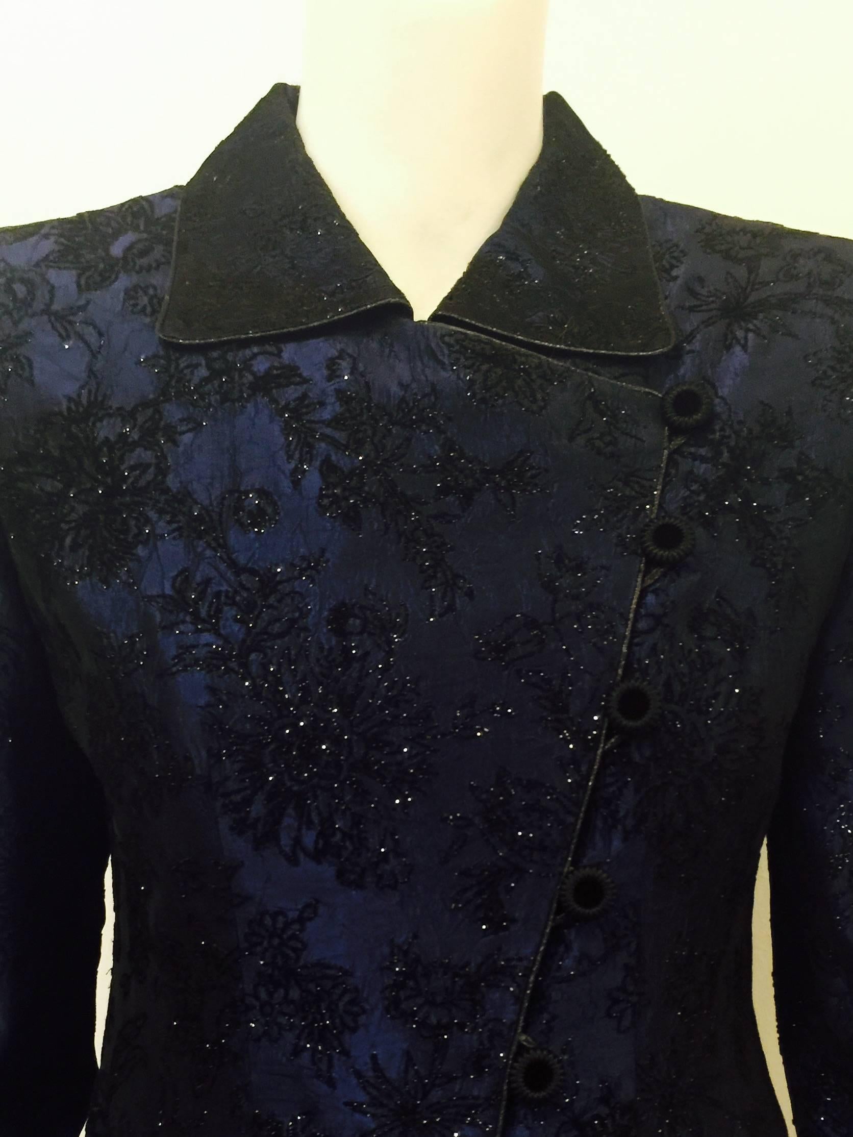 Vintage Collection MFF by Mary McFadden Crushed Satin & Velvet Evening Suit In Excellent Condition In Palm Beach, FL