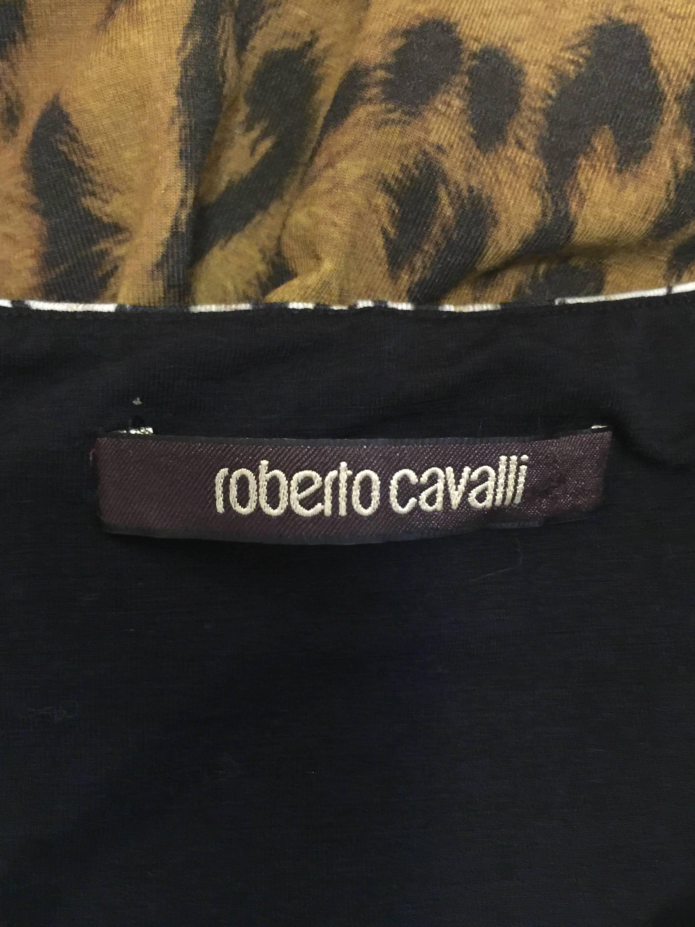 Roberto Cavalli Call of the Wild Wool Blend Sheath With Cap Sleeves For Sale 1