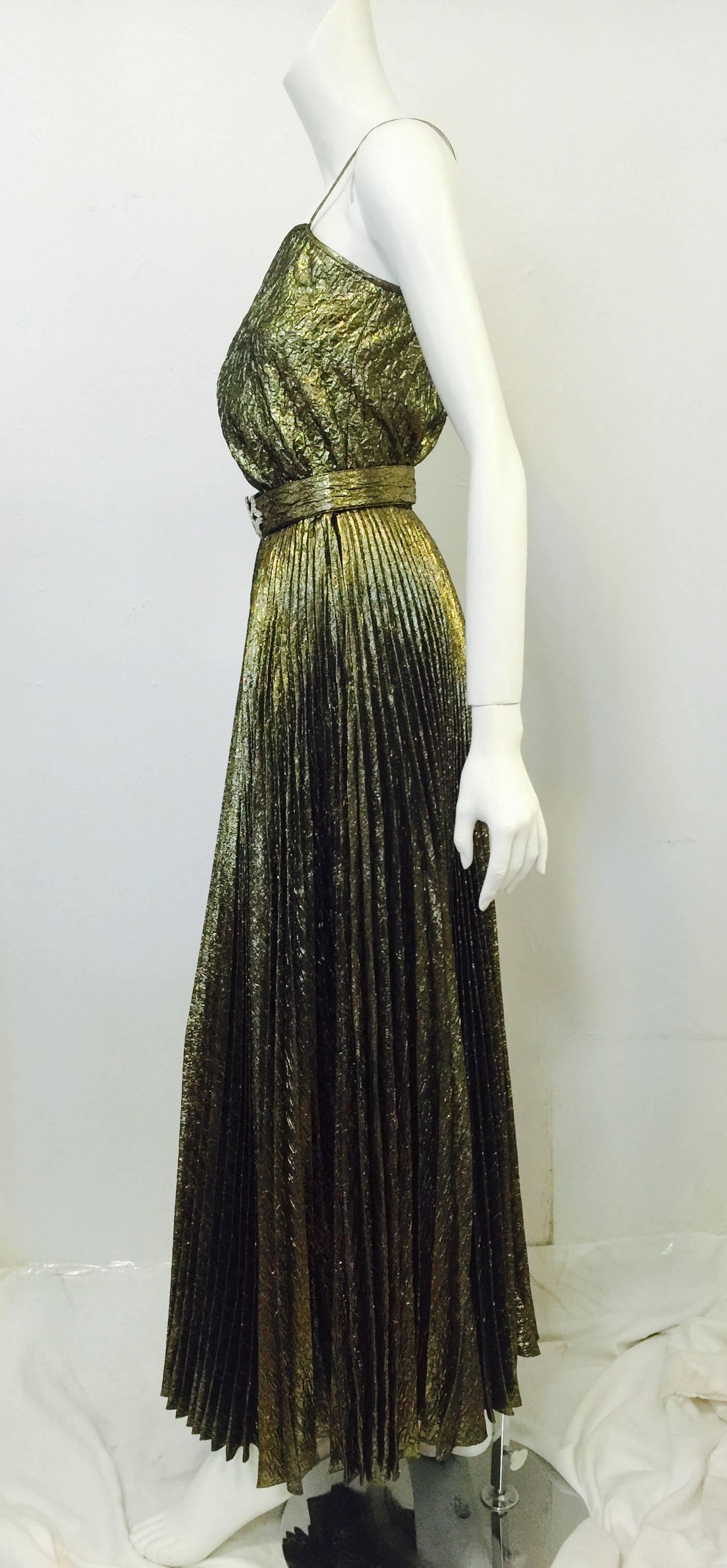 Vintage Adolfo Crushed Lame 3-Piece Evening Ensemble In Excellent Condition In Palm Beach, FL