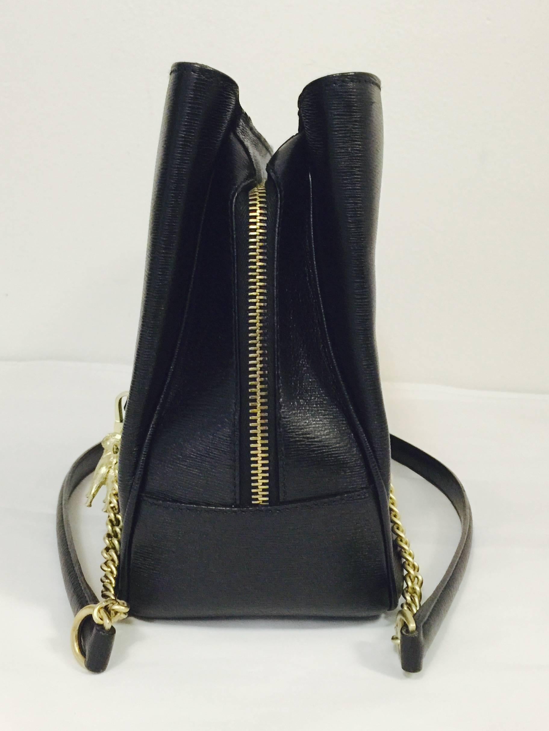 1990s Barry Kieselstein Cord Textured Leather Shoulder Bag With Pug Charm For Sale 2