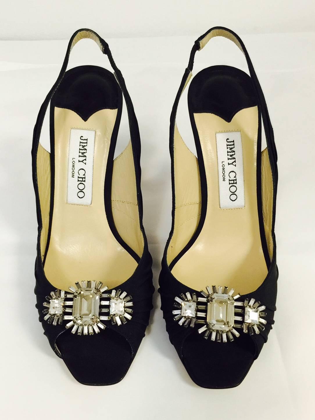 Trip the light fantastic in these Jimmy Choo Evening Sling Backs!  Crafted from 
