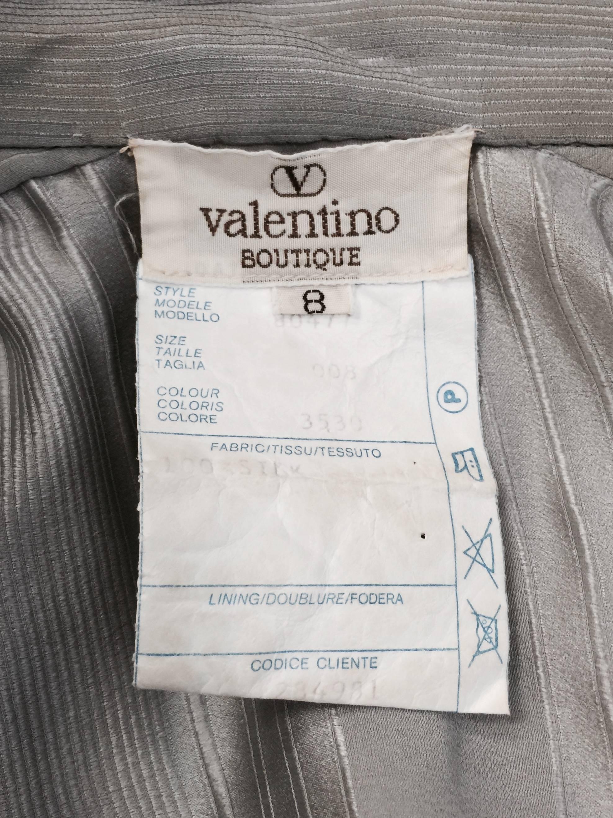 Vintage Valentino Striped Silk Jacquard Blouse  For Sale 2