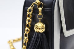 Chanel Blue and white Leather Camera Bag, 1990s