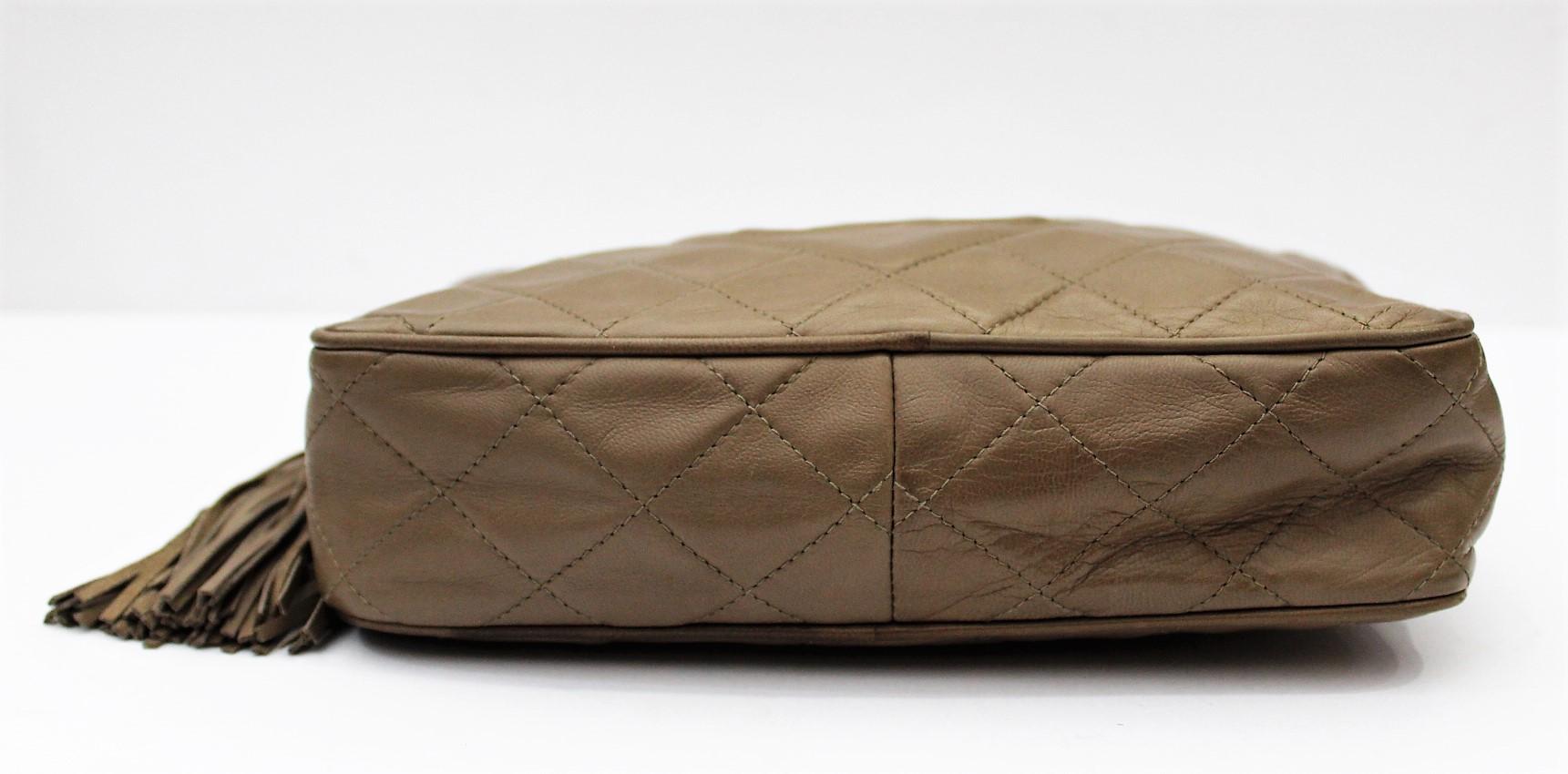 Women's or Men's 1990s Chanel Brown Leather Crossbody Bag