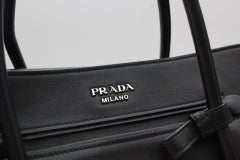 Prada Smooth Black Leather Shoulder Bag