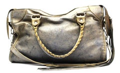 Balenciaga Bronze Leather Motorcycle City Bag