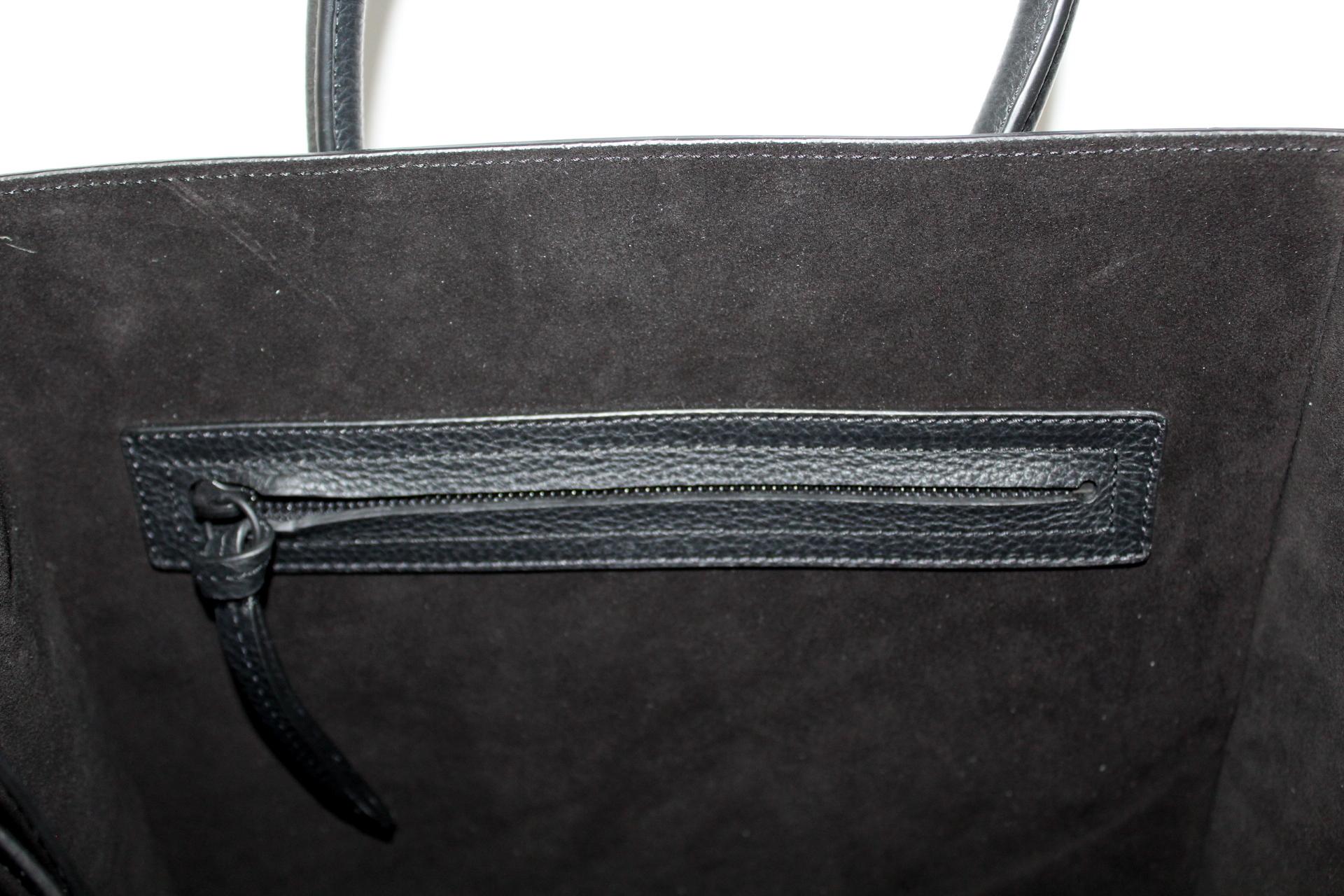 Cèline Black Grained Leather Mini Luggage Tote Bag 5