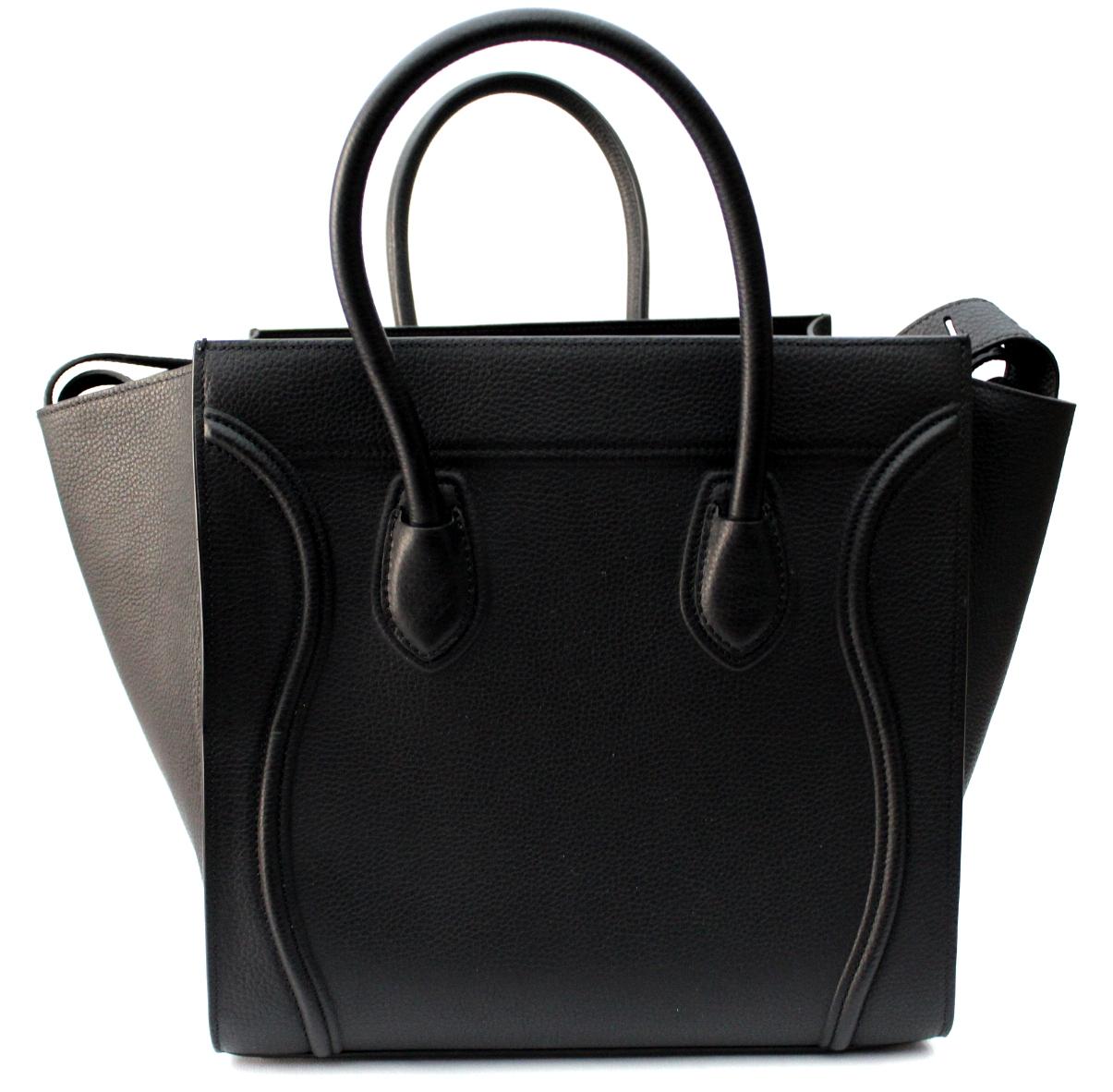 The Celine Luggage bag is one of the most sought-after bags by fashionistas. Characterized by a casual but luxurious style, it is simple and distinctive with its sturdy handles and detailed stitching. This Mini bag is equipped with upper handles,