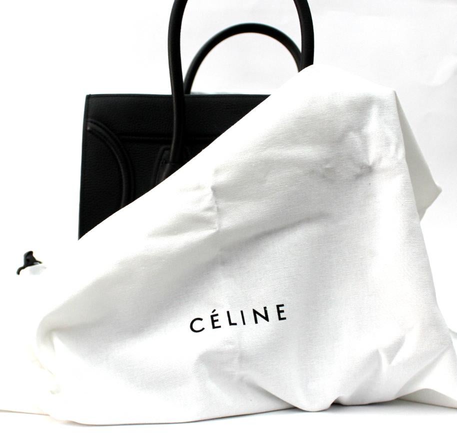 Cèline Black Grained Leather Mini Luggage Tote Bag In Excellent Condition In Torre Del Greco, IT