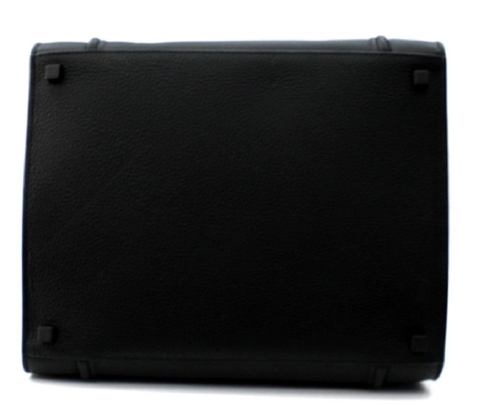 Cèline Black Grained Leather Mini Luggage Tote Bag 3