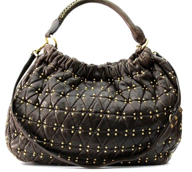 Miu Miu Brown Leather Shoulder Bag at 1stDibs