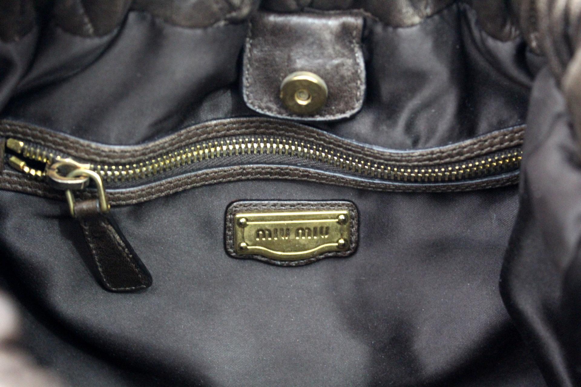 Miu Miu Brown Leather Shoulder Bag 3