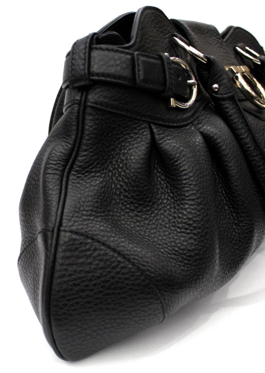 Women's Salvatore Ferragamo Black Leather Top Handle Bag
