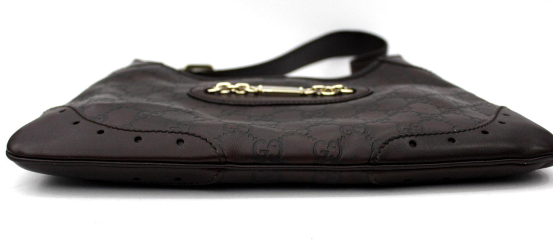 Gucci Mahogany Leather Shoulder Bag 2