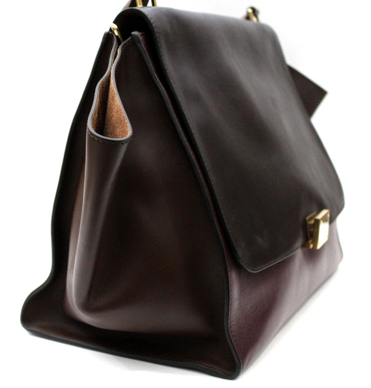 Black Cèline Tri-color Leather Trapeze Bag