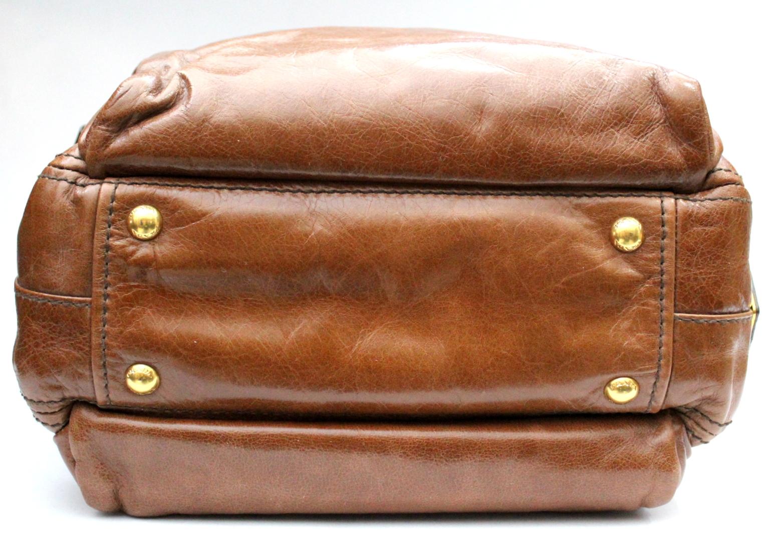 Women's Prada Palissandro Calfskin Leather Shoulder Bag