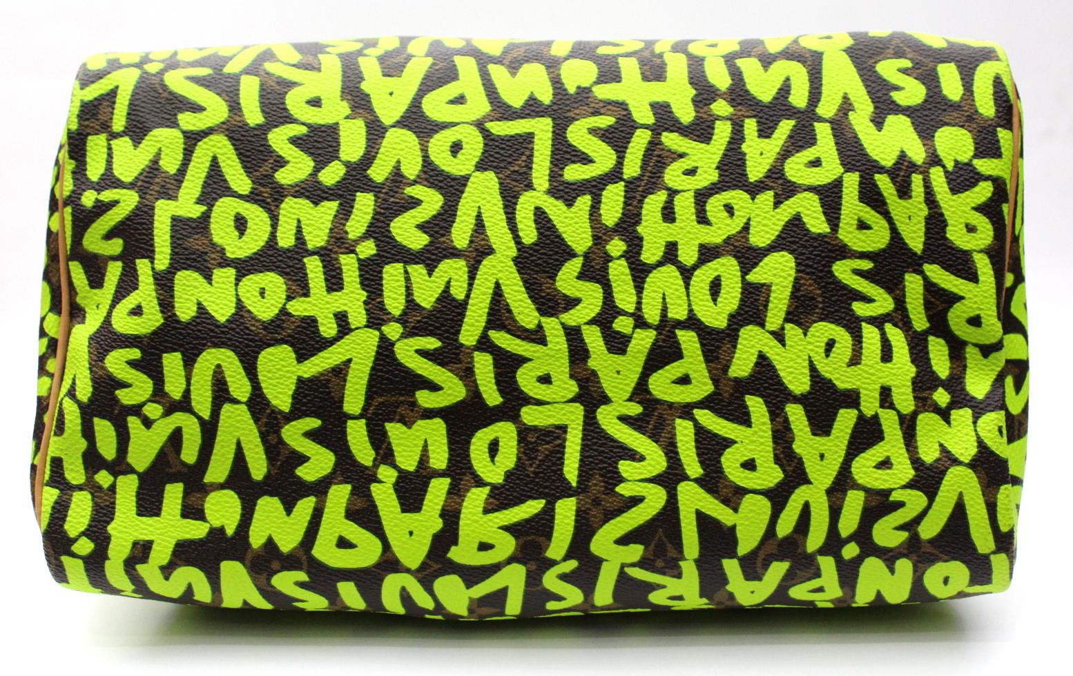 Yellow 2008 Louis Vuitton Graffiti Stephen Sprouse Speedy 30 Bag
