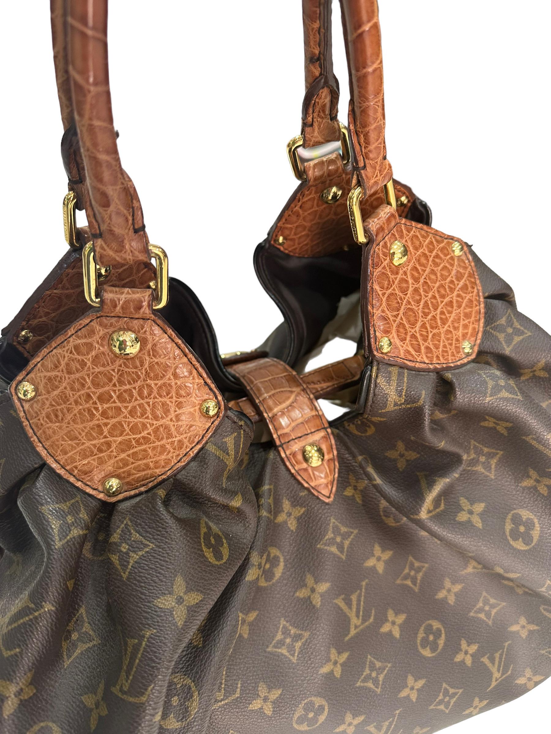 Black 2009 Louis Vuitton Surya Monogram Hobo Bag Leather Limited Edition 