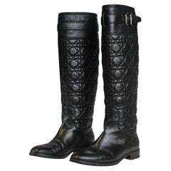 Dior Cannage Buckle Boots Black