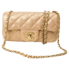 Chanel Mini Timeless Caviar Perlata Oro