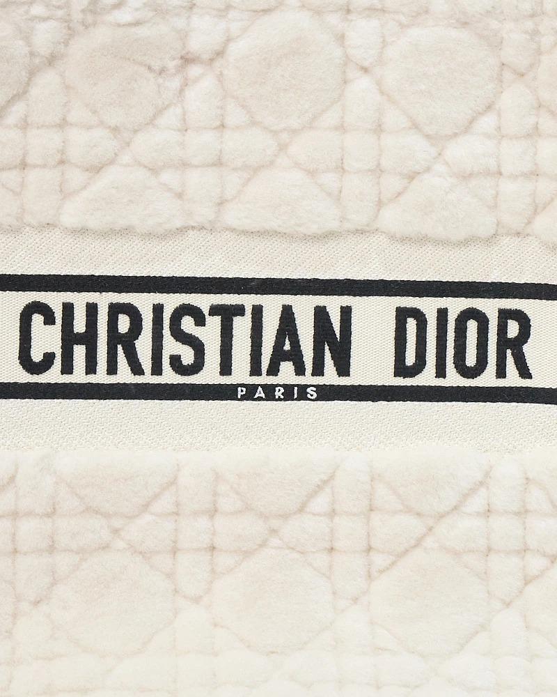 Dior Book Tote Large Montone Cannage Ecrù en venta 8