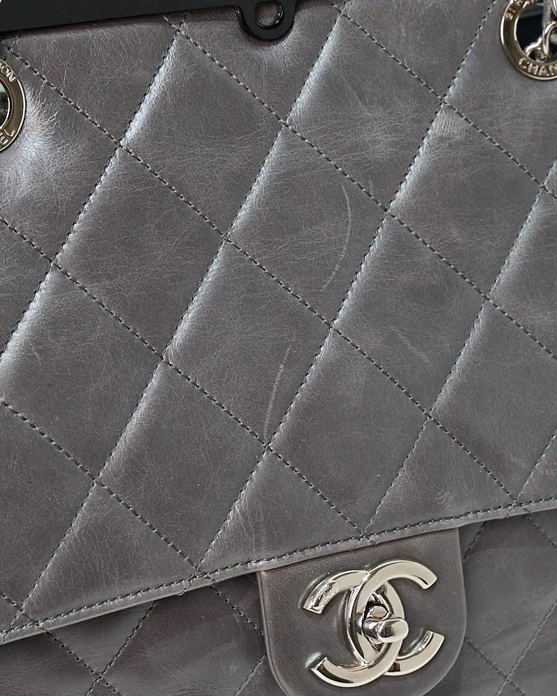 Chanel Delivery Tote Trapuntata Grigia en venta 12