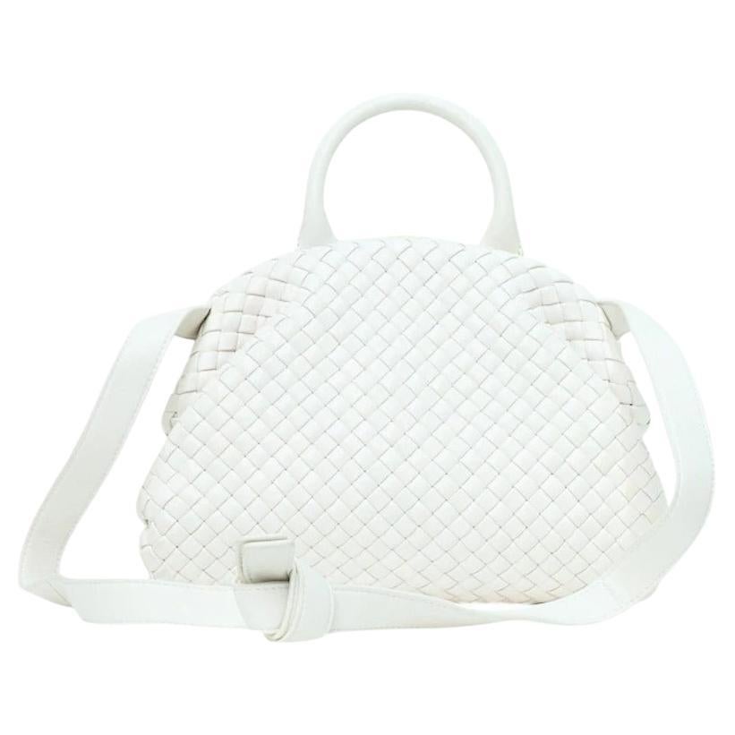 Bottega Veneta Handle Small Intrecciata Bianca in vendita