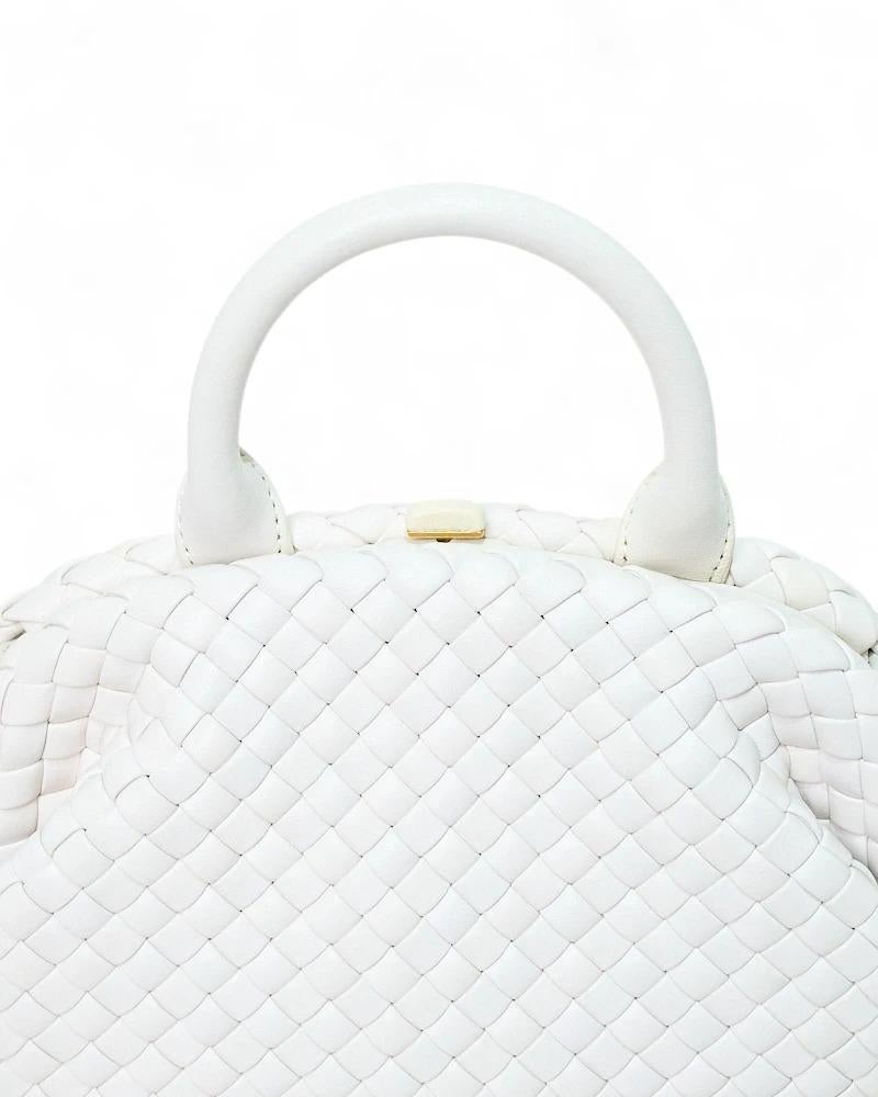 Bottega Veneta Handle Small Intrecciata Bianca in vendita 3